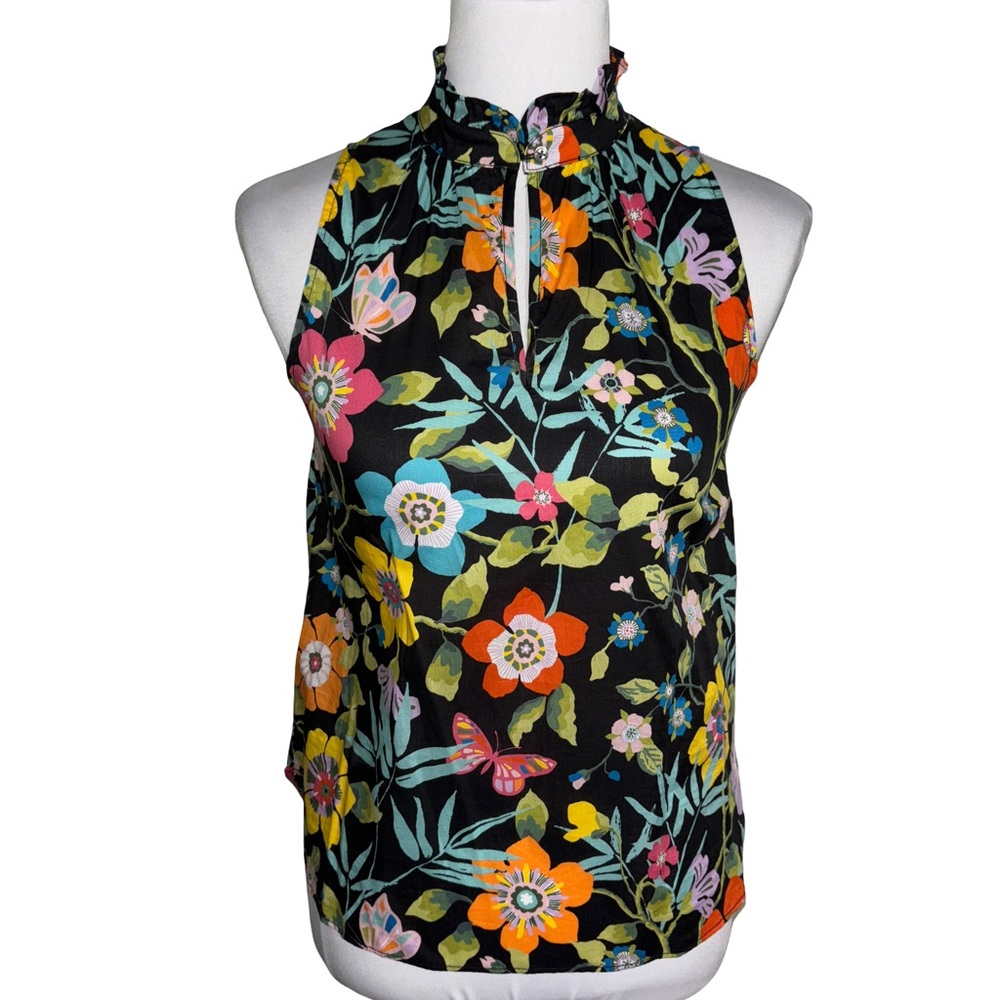 J. Crew Multicolor Floral Halter Top